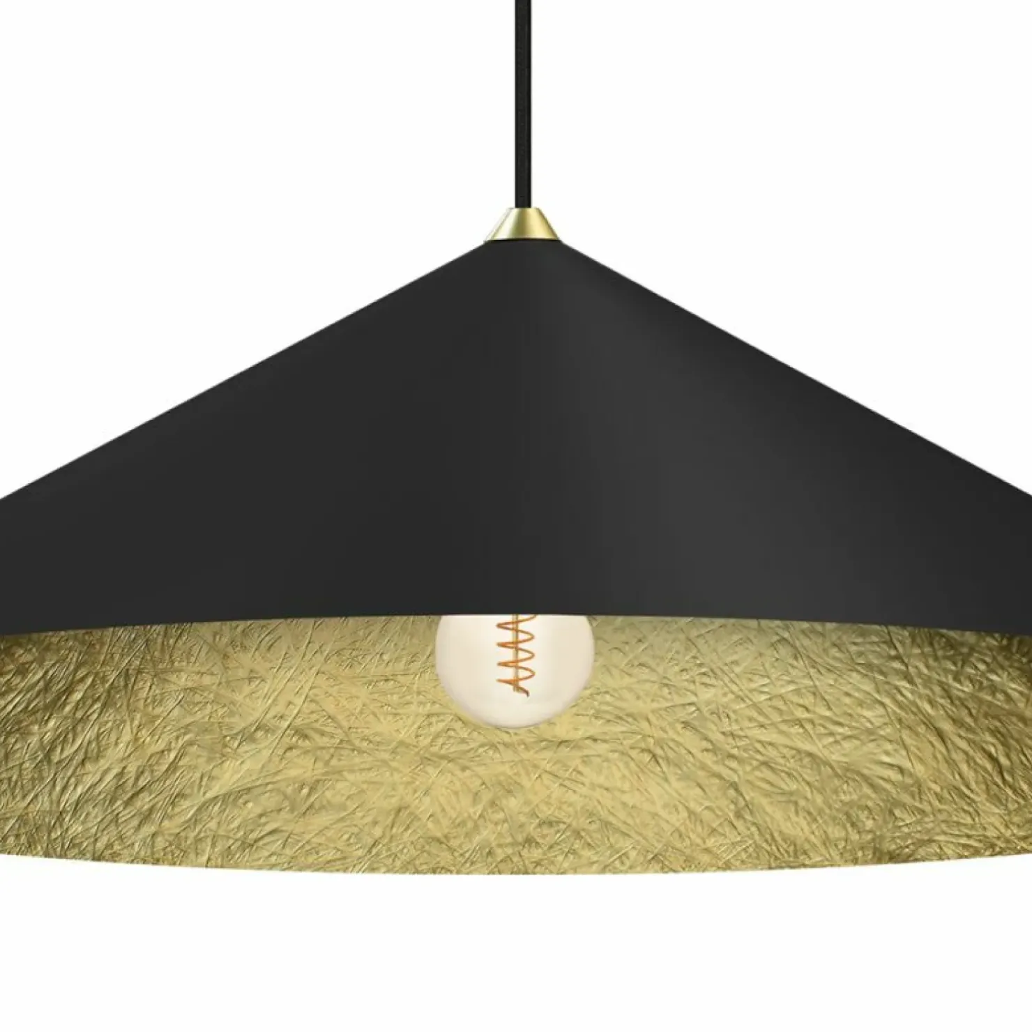 Best Sale Sklep Kaja Designerska, czarno-złota lampa wisząca ⌀90cm MLP0647 FUJI | Kaja