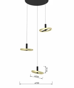 Best Sale Sklep Kaja Designerska, czarno-złota lampa wisząca LED WF 5016-304 BREST | Kaja