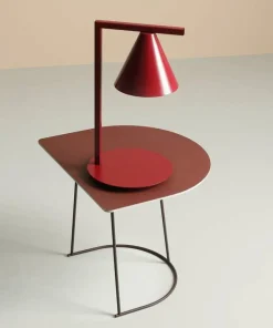 Designerska, czerwona lampa stołowa do biura 1108B15 z serii FORM*Sklep Kaja Hot