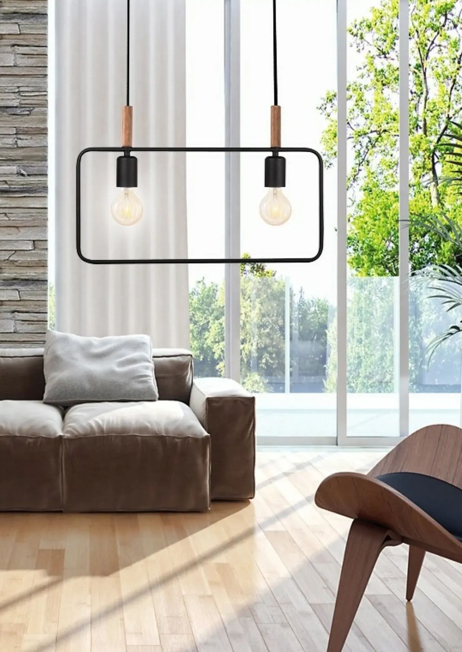 Shop Sklep Kaja Designerska, dekoracyjna lampa wisząca 32-73518 z serii FRAME | Kaja czarny