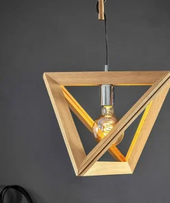 New Sklep Kaja Designerska, drewniana lampa wisząca 1271174 TRIGONON | Kaja dąbolejowany