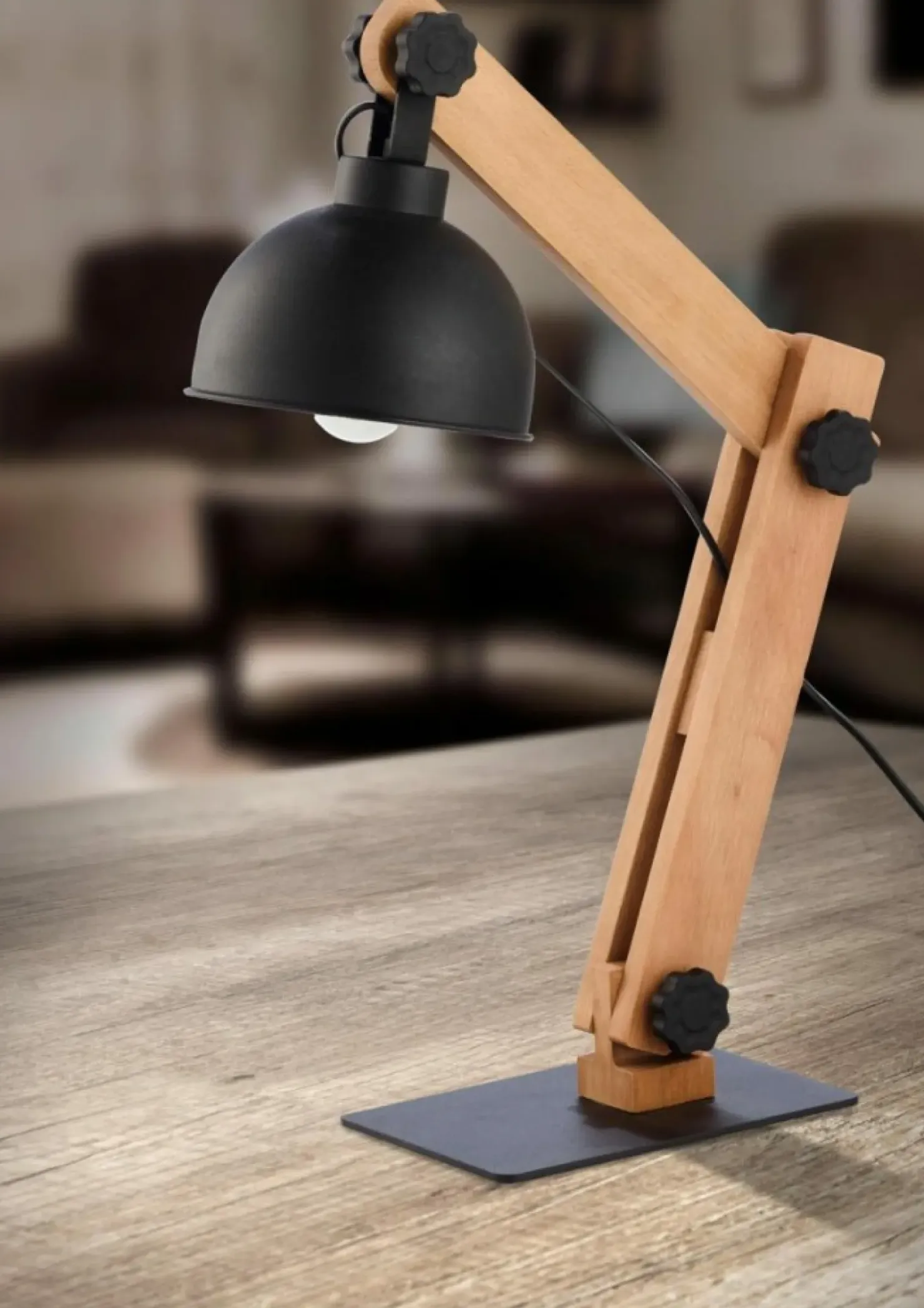 Designerska, drewniana lampa biurkowa TK 5021 OSLO | Kaja Oświetlenie*Sklep Kaja Cheap