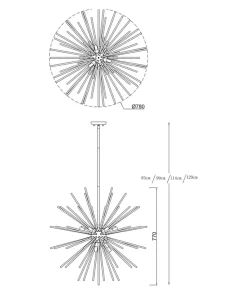 Discount Sklep Kaja Designerska lampa do sypialni P0491-09C-F7DY URCHIN | Kaja
