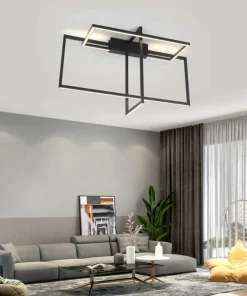 Online Sklep Kaja Designerska lampa sufitowa LED 4000K LP-980/3D4 BK z serii FRAME 3D