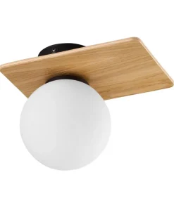 Online Sklep Kaja Designerska lampa sufitowa z drewnem, do holu TK 4540 z serii BIANCA