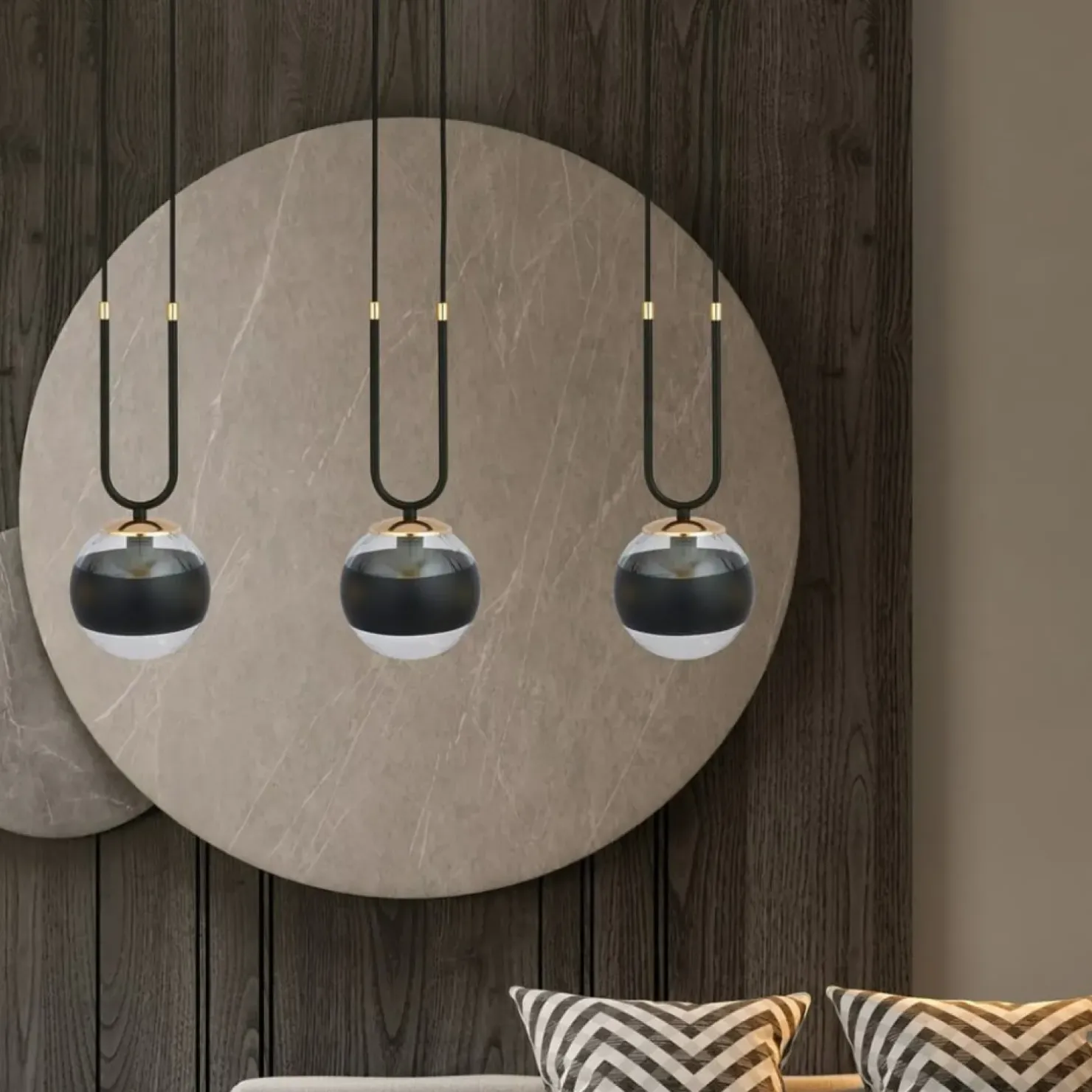 Outlet Sklep Kaja Designerska lampa wisząca do oświetlenia stołu 1113/3 GLAM | Kaja