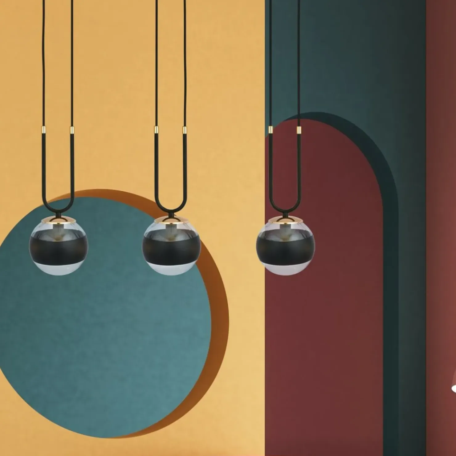 Outlet Sklep Kaja Designerska lampa wisząca do oświetlenia stołu 1113/3 GLAM | Kaja