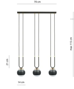 Outlet Sklep Kaja Designerska lampa wisząca do oświetlenia stołu 1113/3 GLAM | Kaja