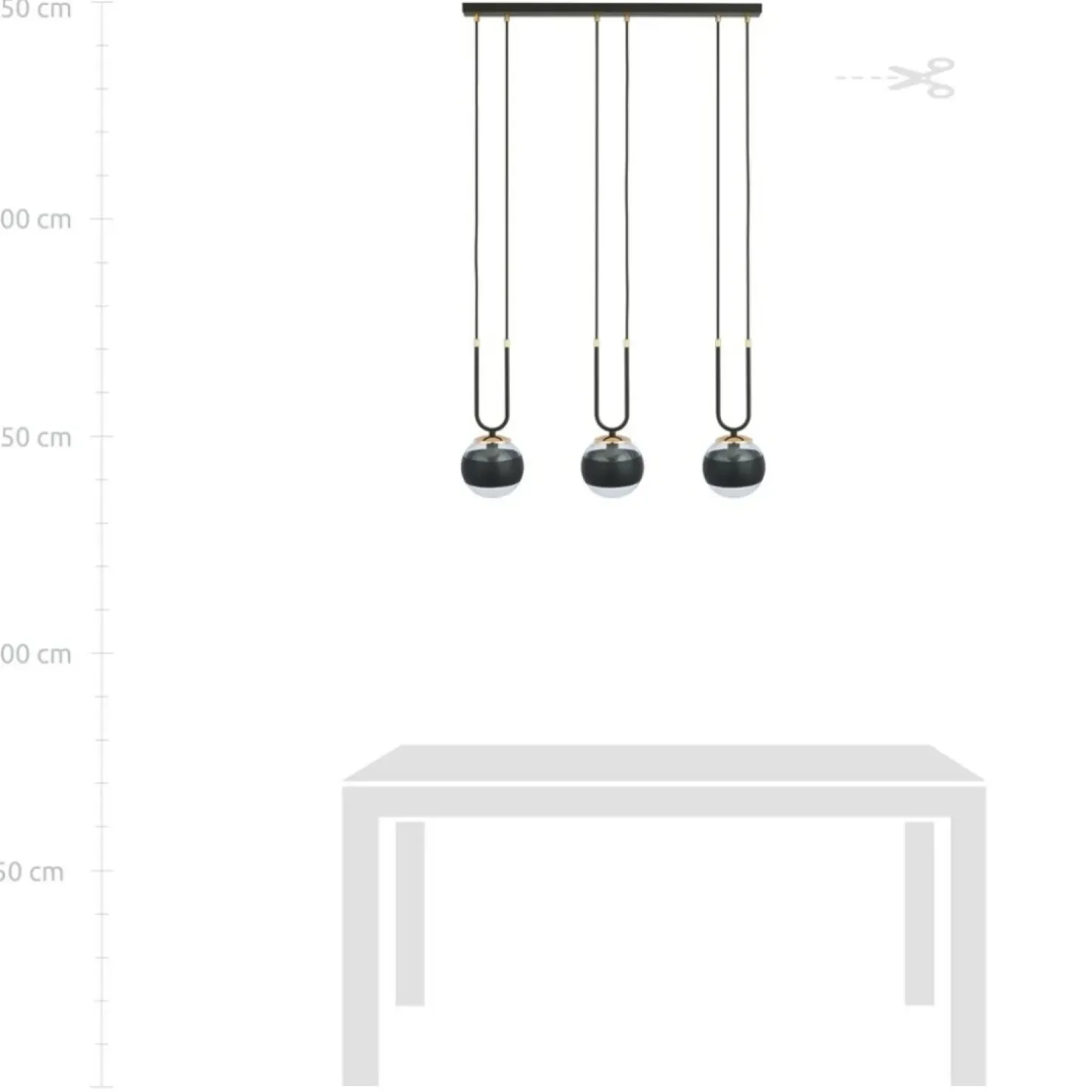 Outlet Sklep Kaja Designerska lampa wisząca do oświetlenia stołu 1113/3 GLAM | Kaja