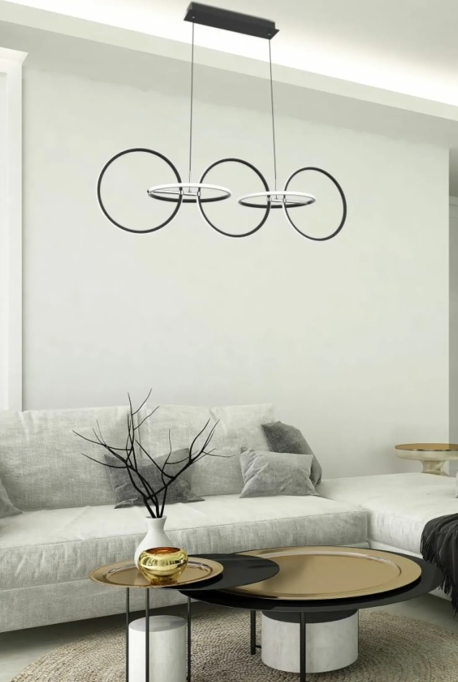 Outlet Sklep Kaja Designerska lampa wisząca LED nad stół A0022-350 KOS | Kaja chrom