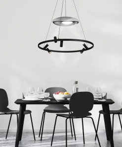 Best Sale Sklep Kaja Designerska lampa wisząca obręcz LP-907/1P BK ALMERIA | Kaja