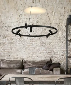 Best Sale Sklep Kaja Designerska lampa wisząca obręcz LP-907/1P BK ALMERIA | Kaja