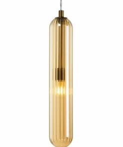 Sale Sklep Kaja Designerska lampa wisząca z bursztynowym kloszem ML0338 PAX | Kaja