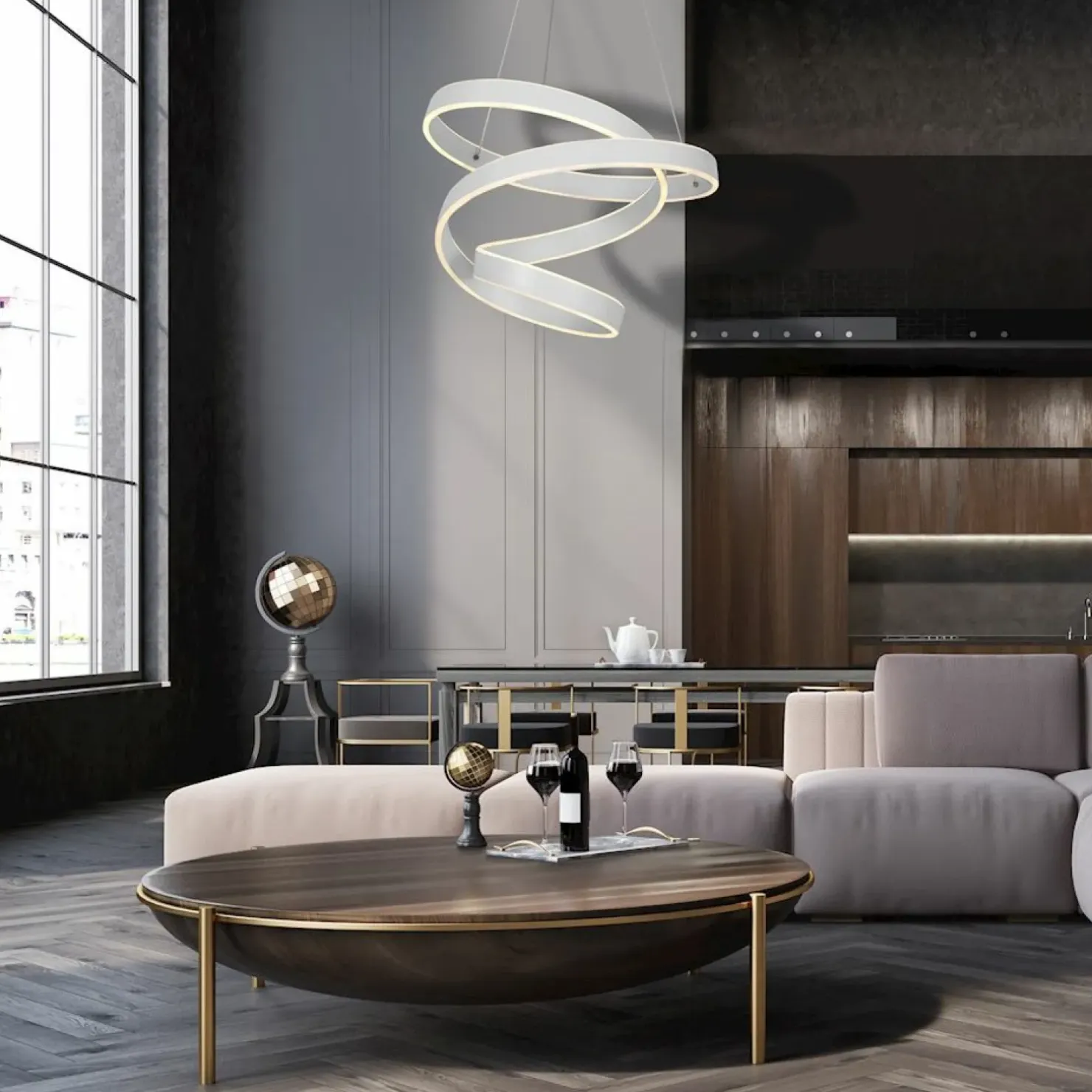 Discount Sklep Kaja Designerska lampa wisząca zawijas ML5492 ANDROMEDA | Kaja Oświetlenie