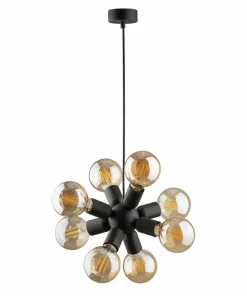 Store Sklep Kaja Designerska lampa wisząca na ozdobne żarówki TK 4835 z serii RUBIO czarny