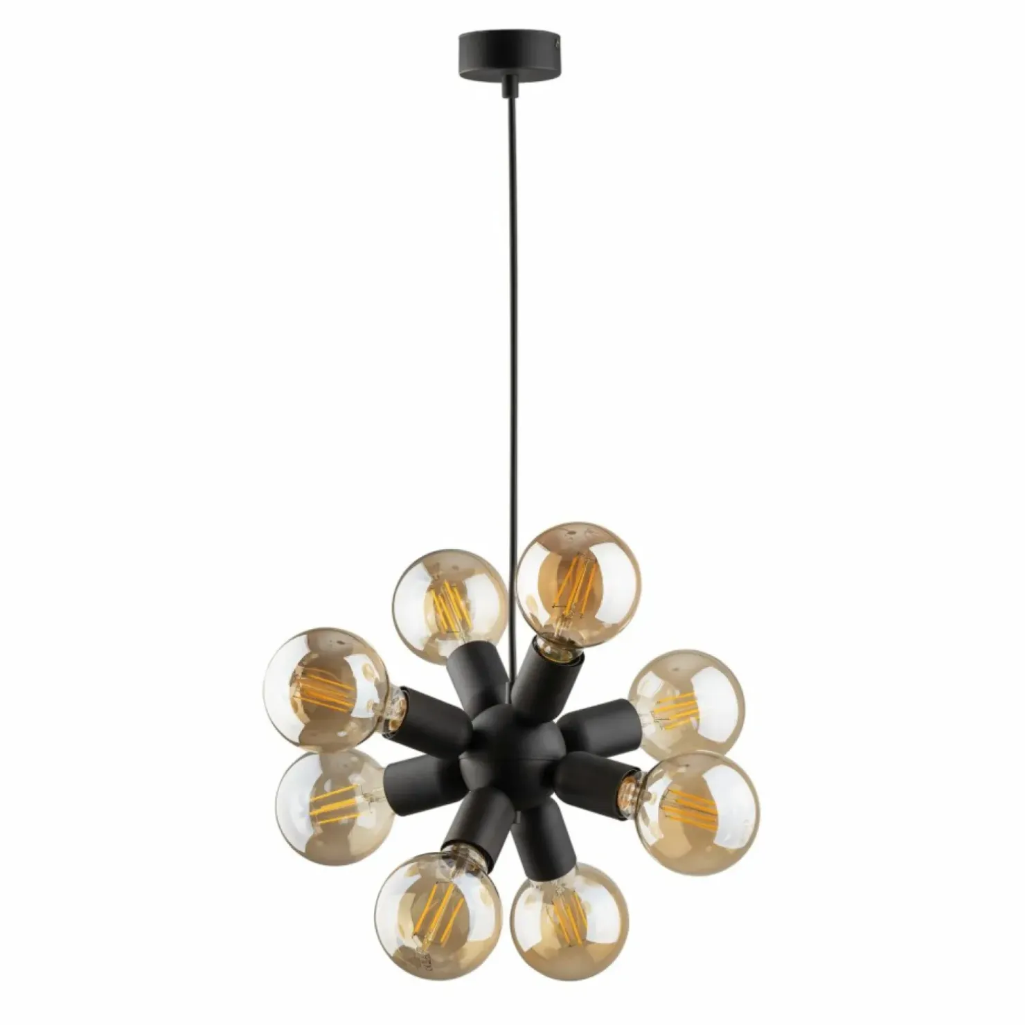 Store Sklep Kaja Designerska lampa wisząca na ozdobne żarówki TK 4835 z serii RUBIO czarny