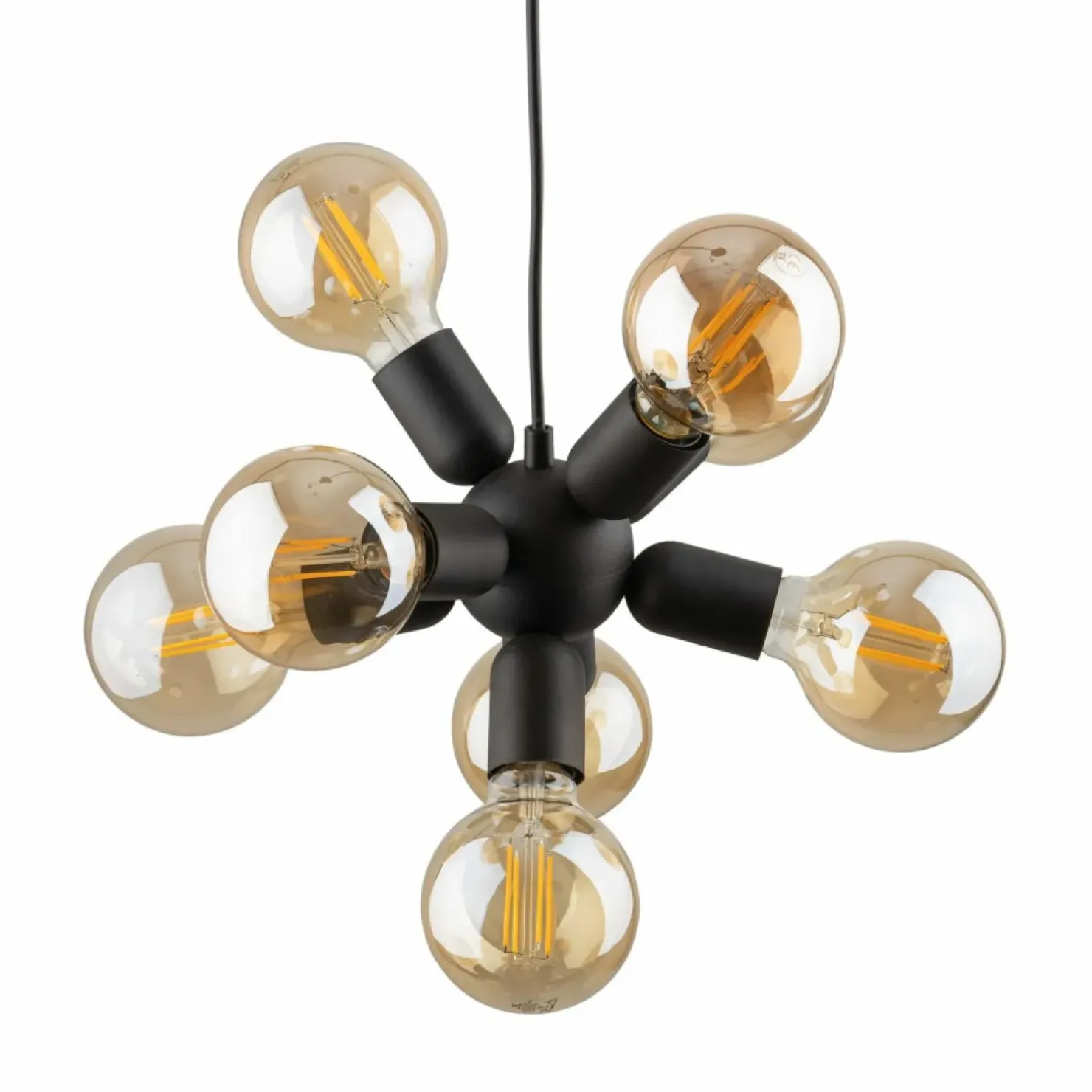 Store Sklep Kaja Designerska lampa wisząca na ozdobne żarówki TK 4835 z serii RUBIO czarny