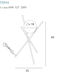Designerska lampka trójnóg z kloszem MX T0044 XENA | Kaja Oświetlenie*Sklep Kaja Best