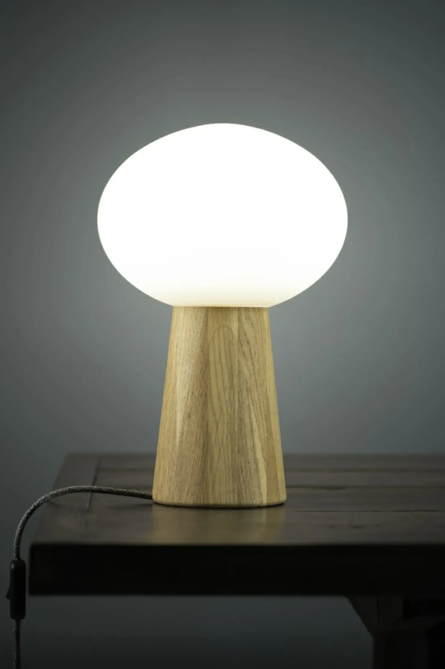 Designerska lampka z drewnianą podstawą 108409 z serii PATER | Kaja*Sklep Kaja Outlet
