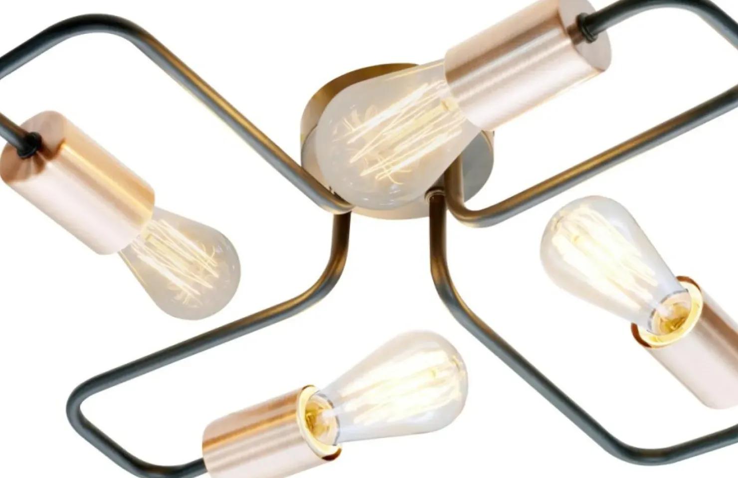 Best Sale Sklep Kaja Designerska, loftowa lampa sufitowa 34-66923 HERPE | Kaja Oświetlenie czarny