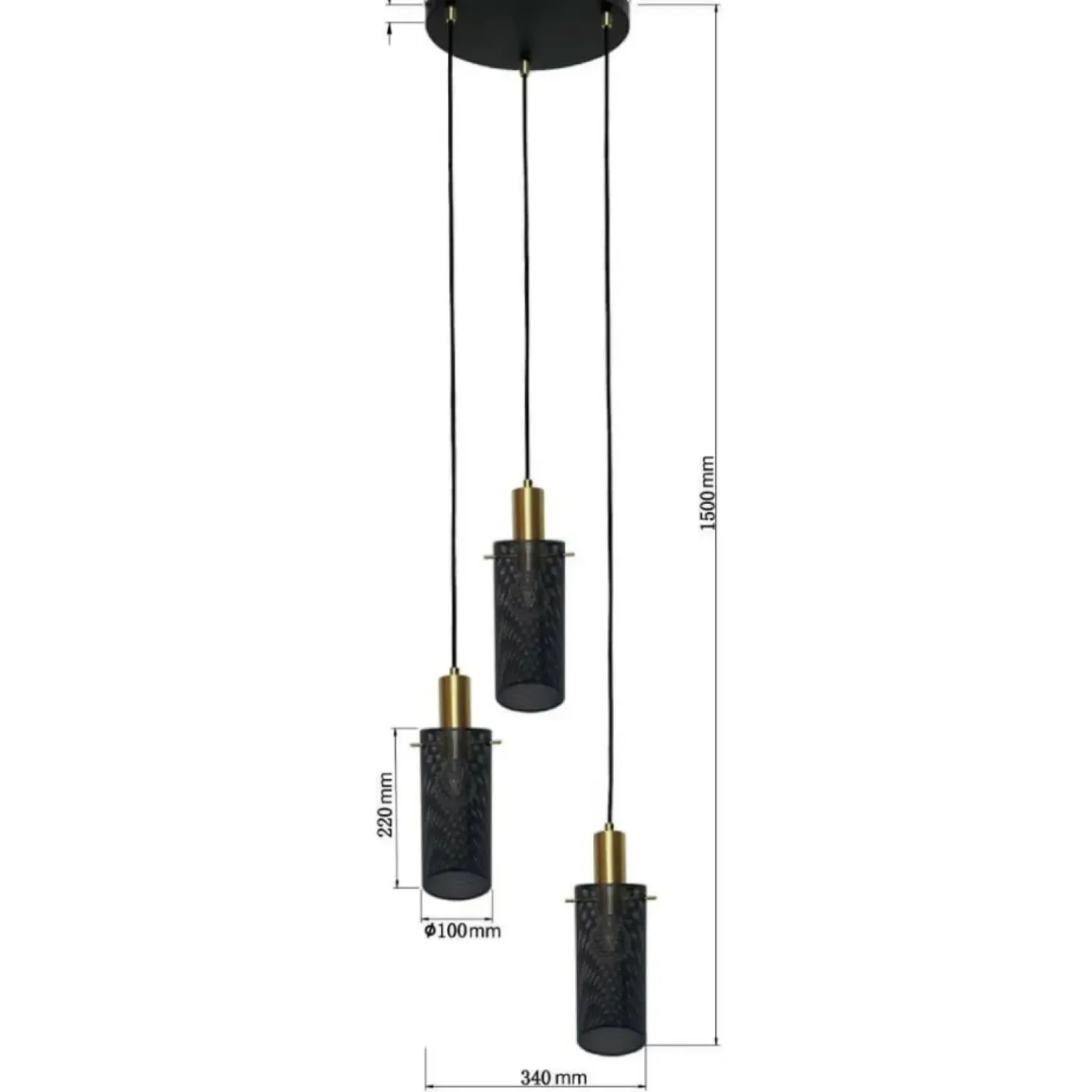 Flash Sale Sklep Kaja Designerska, metalowa lampa wisząca LP-945/3P BK TIRANA | Kaja