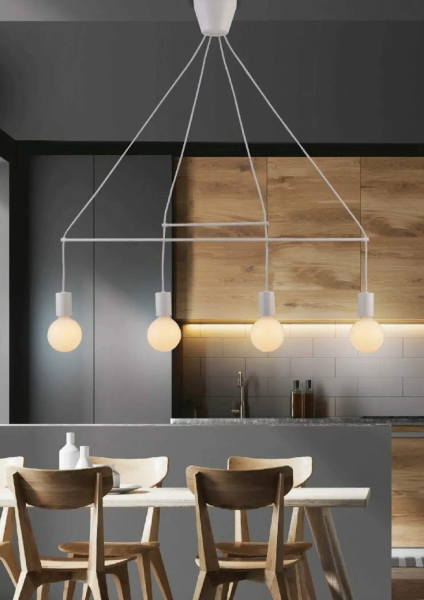 Store Sklep Kaja Designerska, minimalistyczna lampa wisząca 34-70906 ALTO | Kaja białymatowy