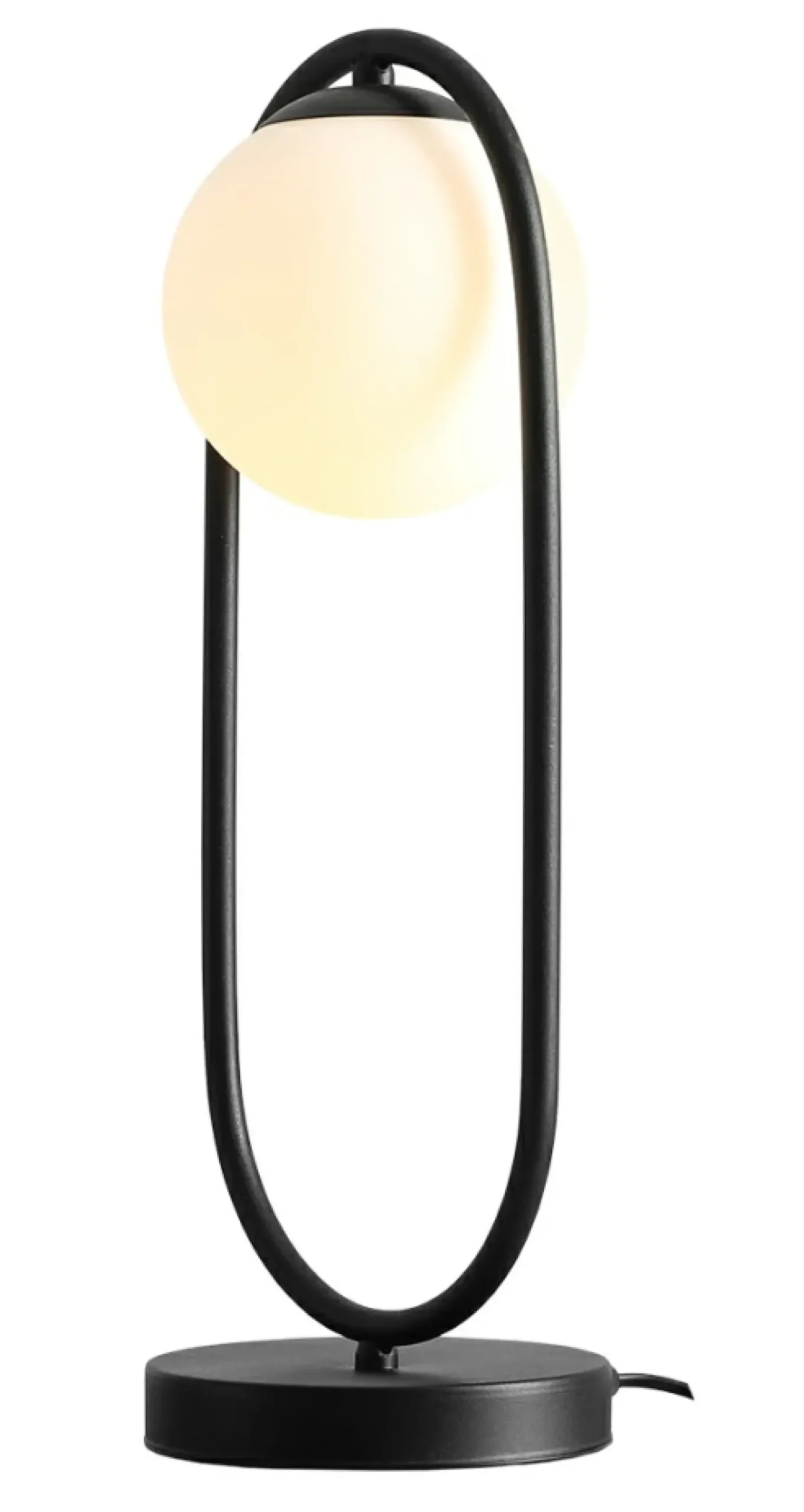 Designerska, owalna lampka stołowa z okrągłym kloszem 1086B1 RIVA*Sklep Kaja Cheap