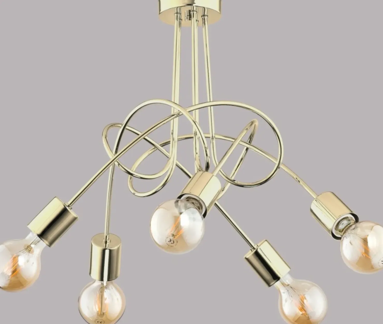 Best Sklep Kaja Designerska, złota lampa sufitowa bez kloszy AL 28315 | Kaja