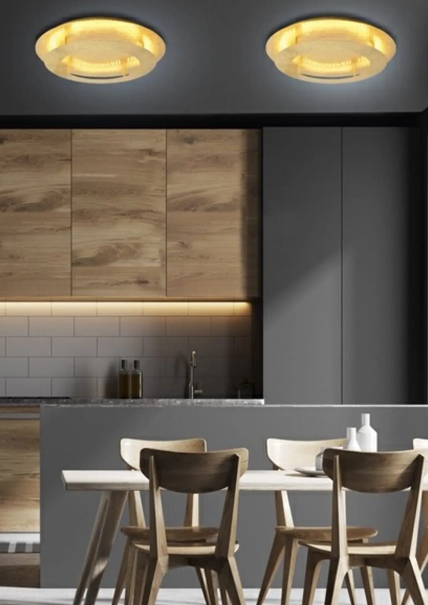 Designerska, złota lampa sufitowa LED 98-66213 MERLE | Kaja*Sklep Kaja Cheap