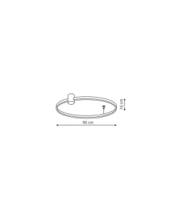 Clearance Sklep Kaja Designerski, ledowy plafon ⌀90cm LP-909/1C 4L BK RING | Kaja