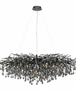 Sale Sklep Kaja Designerski żyrandol z wiszącymi kryształkami 2031-18 ICICLE | Kaja czarny