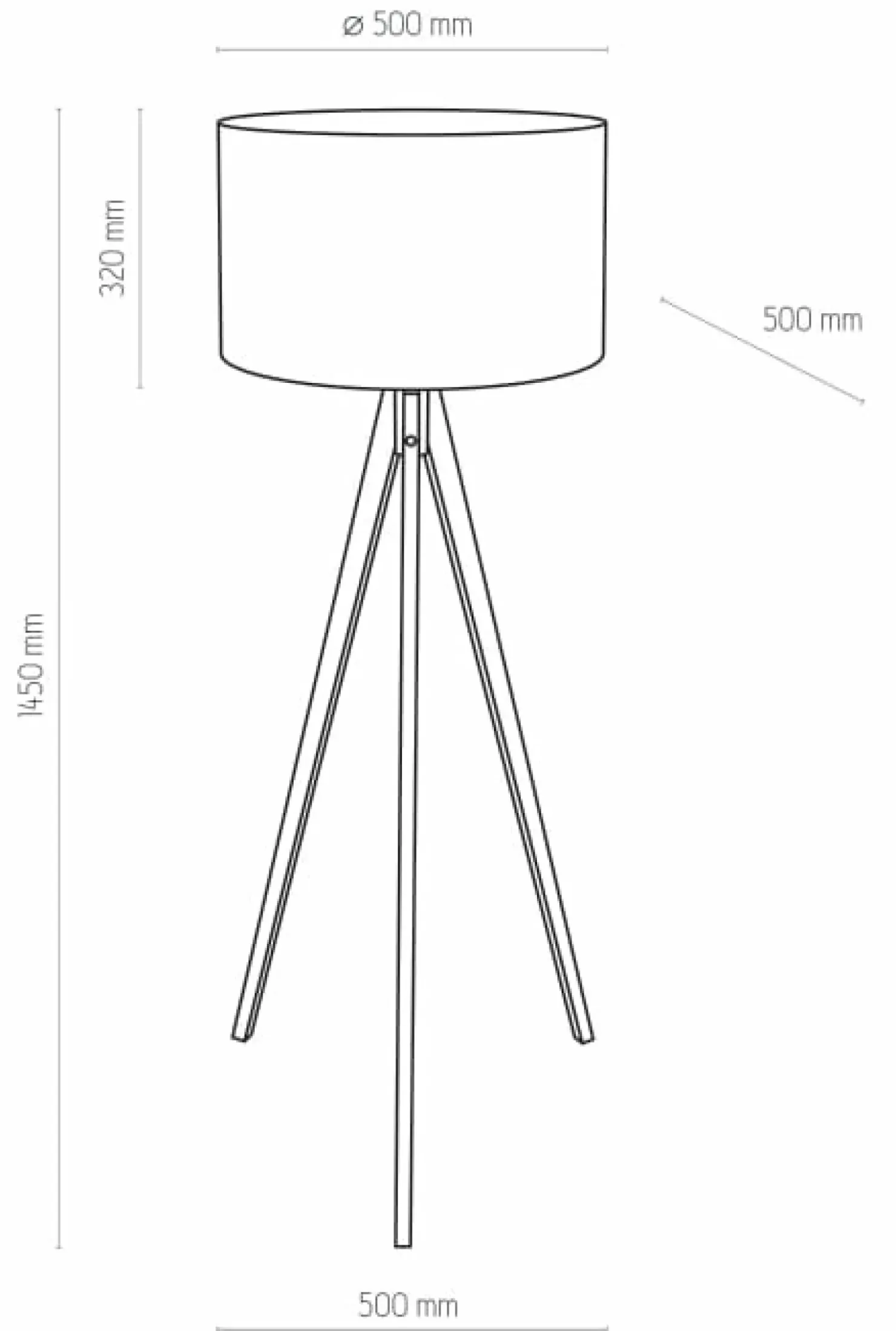 Drewniana lampa podłogowa z abażurem TK 5039 TREVISO | Kaja*Sklep Kaja Clearance