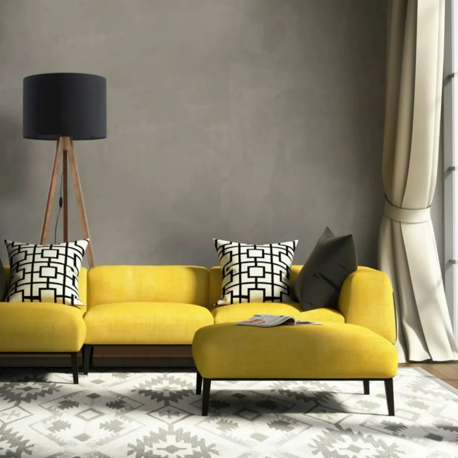 Drewniana lampa stojąca z abażurem TK 16005 GRAND ORZECH | Kaja*Sklep Kaja Cheap