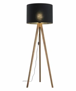 Drewniana lampa stojąca z abażurem TK 16005 GRAND ORZECH | Kaja*Sklep Kaja Cheap
