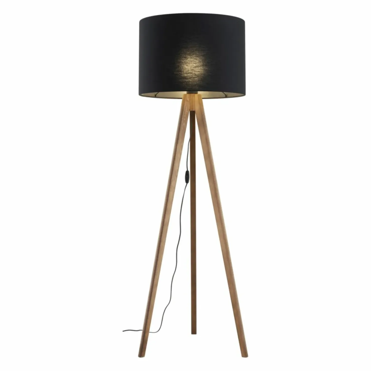 Drewniana lampa stojąca z abażurem TK 16005 GRAND ORZECH | Kaja*Sklep Kaja Cheap