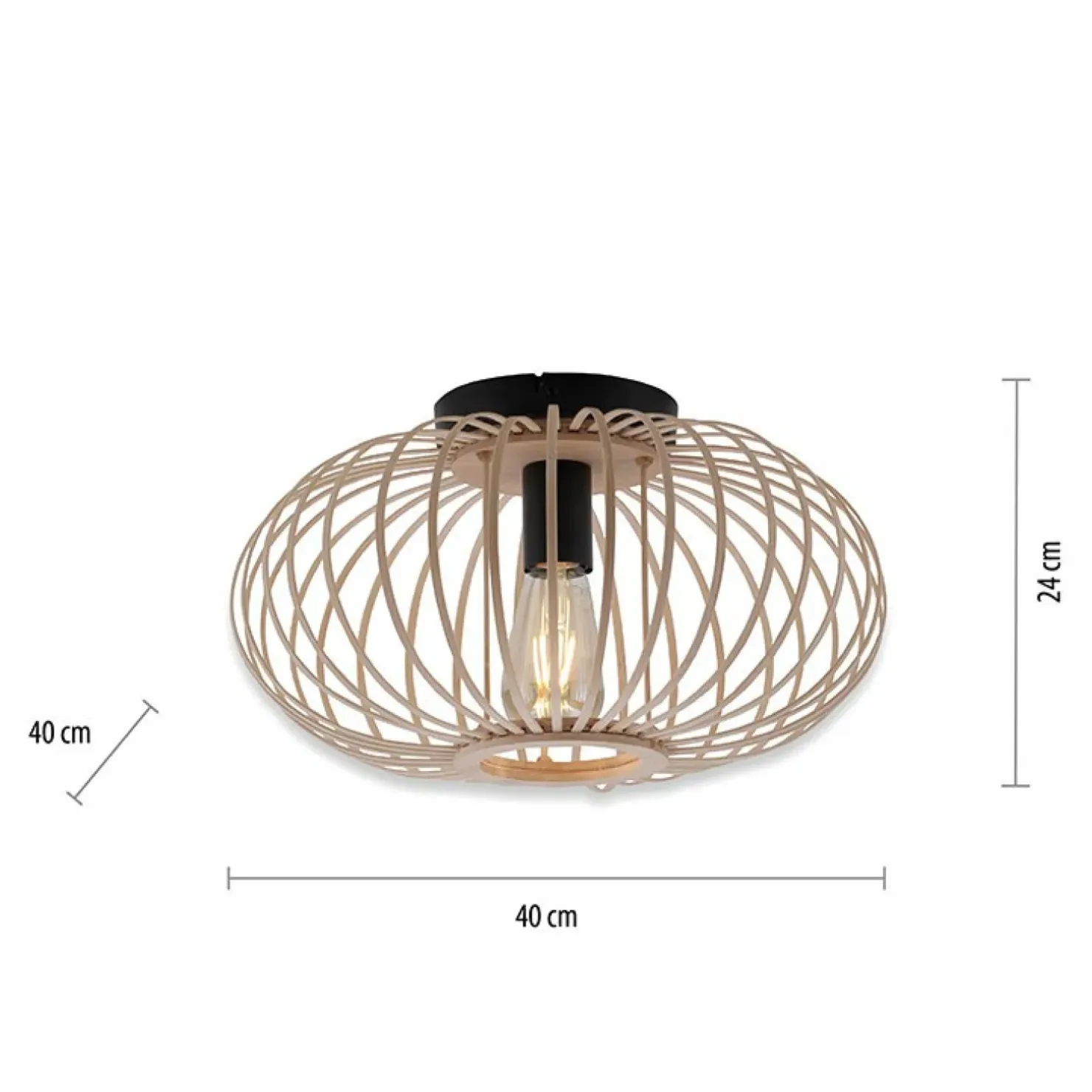 Flash Sale Sklep Kaja Drewniana lampa sufitowa w stylu EKO 11410-79 z serii RACOON | Kaja drewno