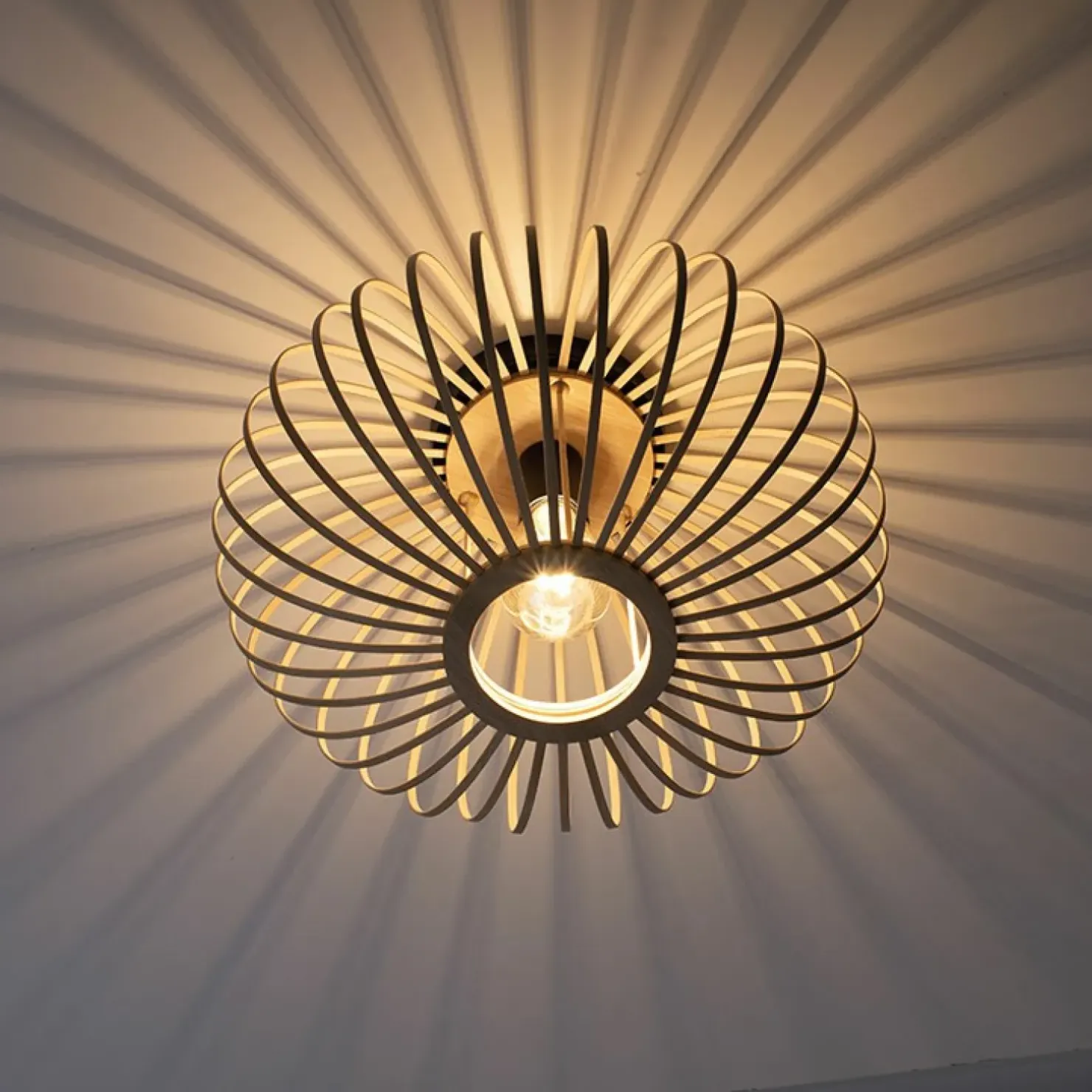 Flash Sale Sklep Kaja Drewniana lampa sufitowa w stylu EKO 11410-79 z serii RACOON | Kaja drewno