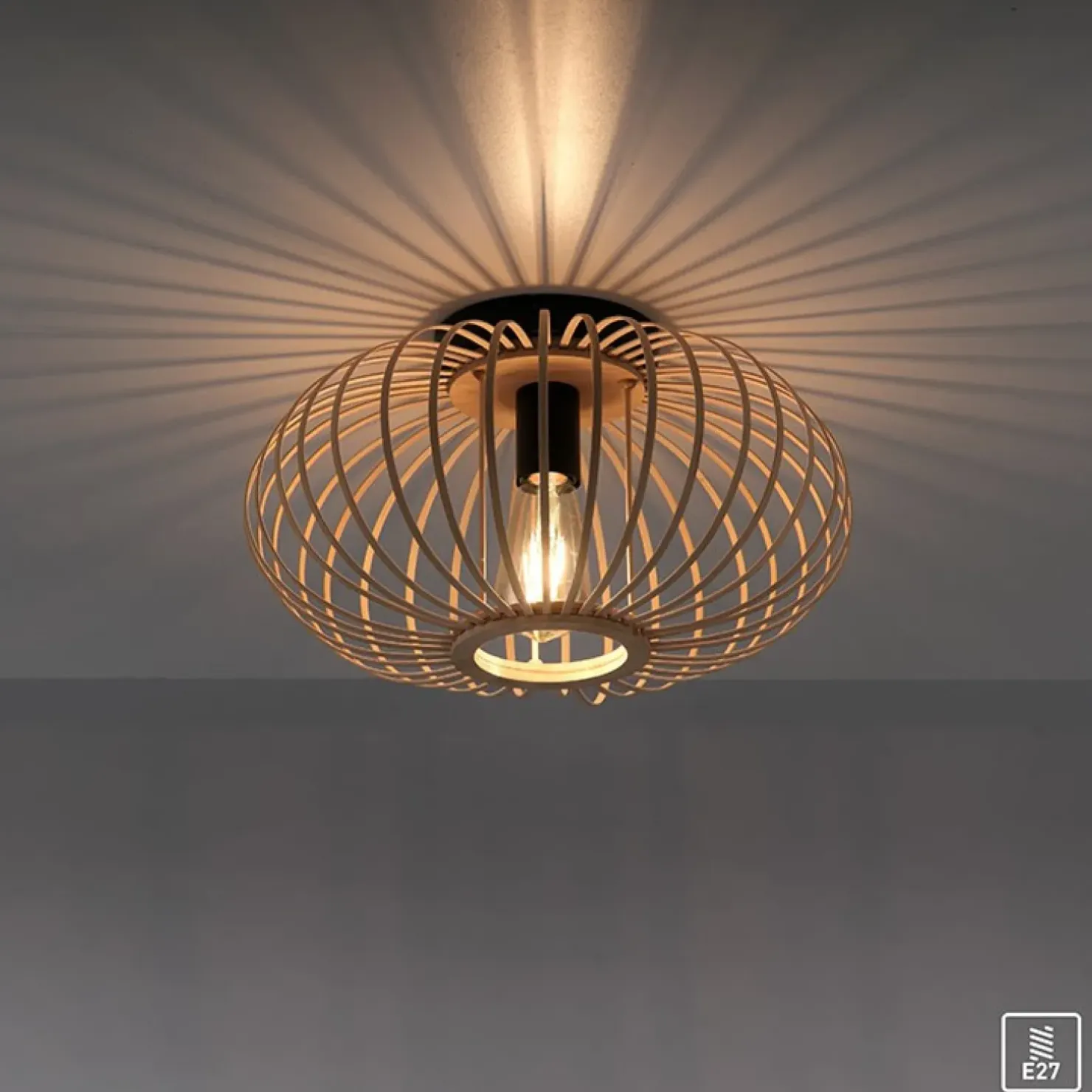 Flash Sale Sklep Kaja Drewniana lampa sufitowa w stylu EKO 11410-79 z serii RACOON | Kaja drewno