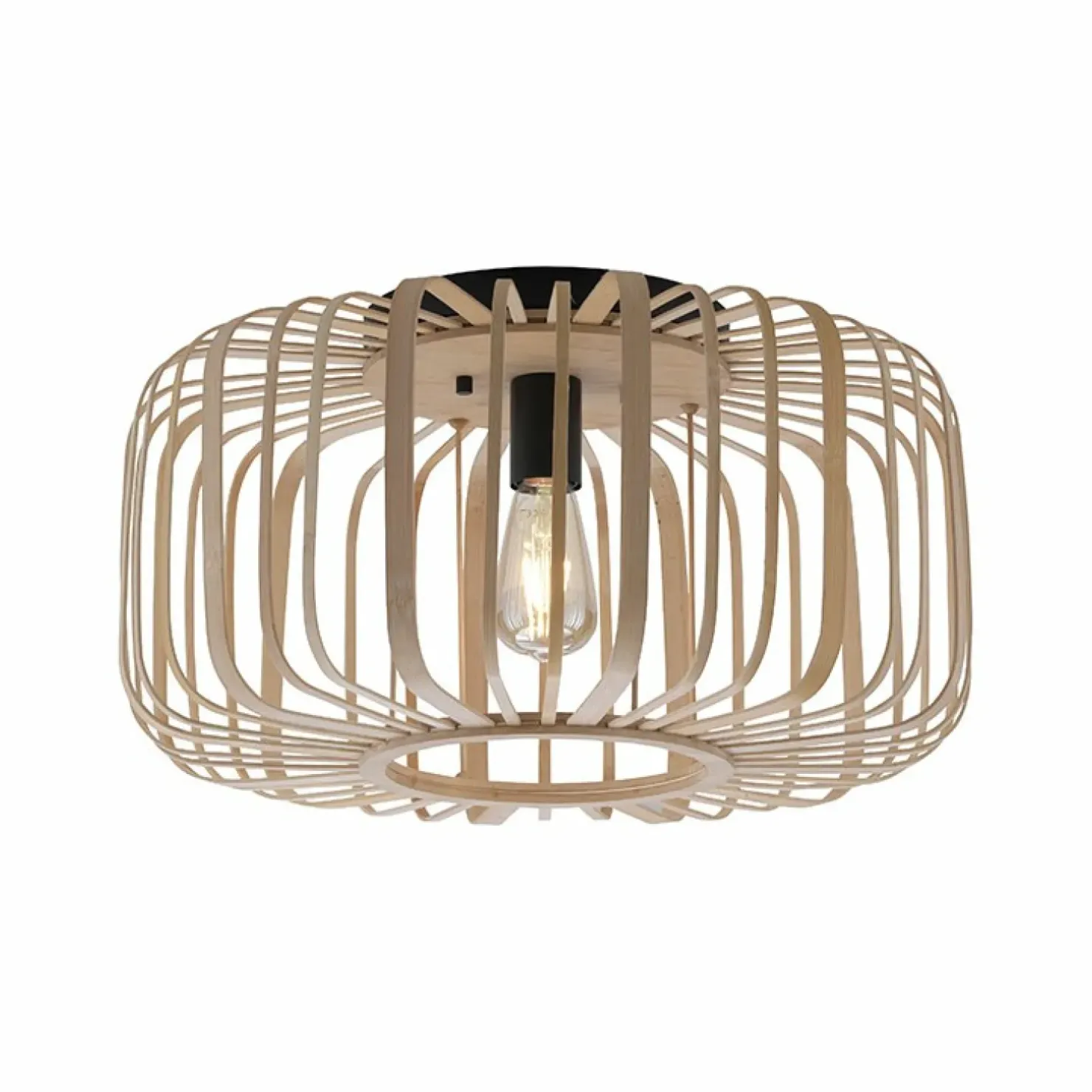 Hot Sklep Kaja Drewniana lampa sufitowa na żarówkę E27 11413-79 z serii RACOON | Kaja drewno