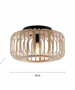 Hot Sklep Kaja Drewniana lampa sufitowa na żarówkę E27 11413-79 z serii RACOON | Kaja drewno