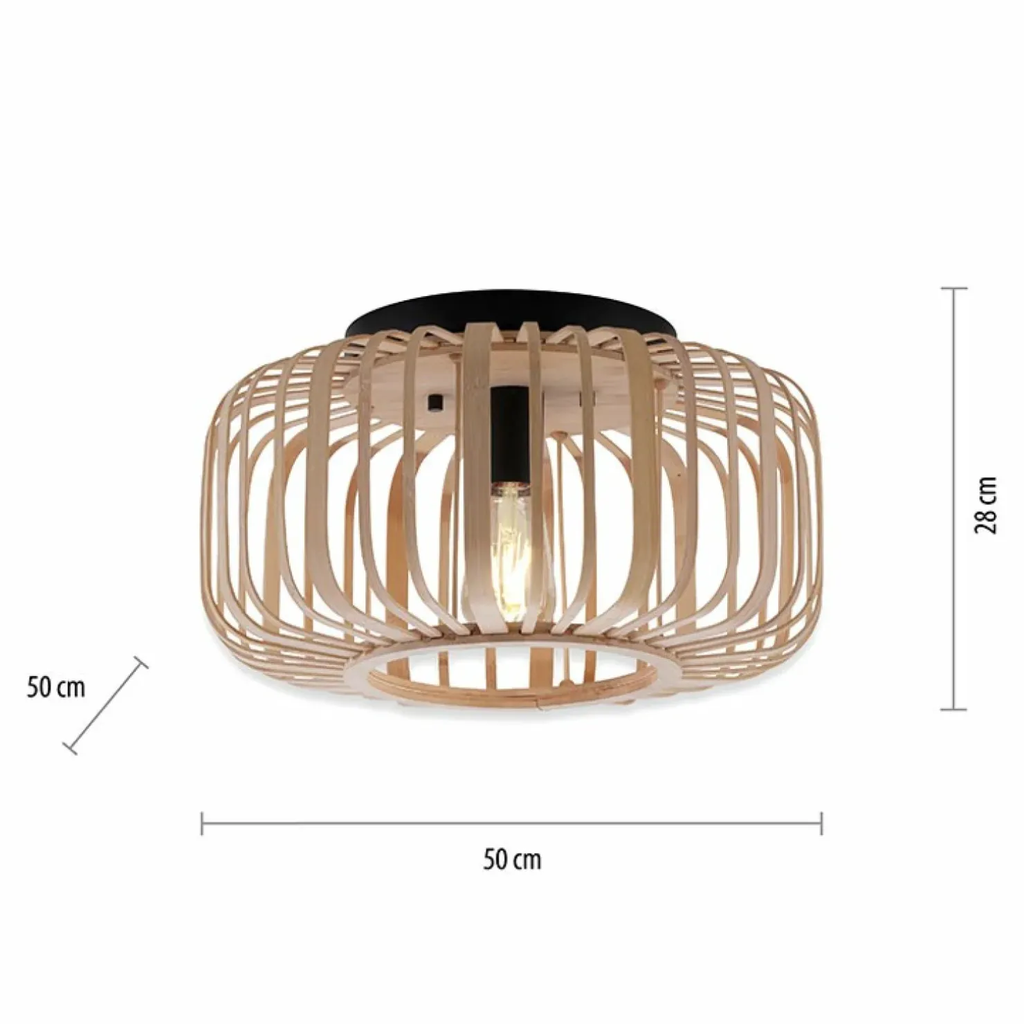 Hot Sklep Kaja Drewniana lampa sufitowa na żarówkę E27 11413-79 z serii RACOON | Kaja drewno