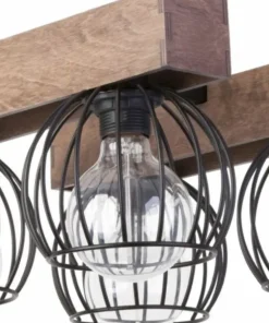 Cheap Sklep Kaja Drewniana lampa sufitowa z drucianymi kloszami SIG 31575 z serii MILAN