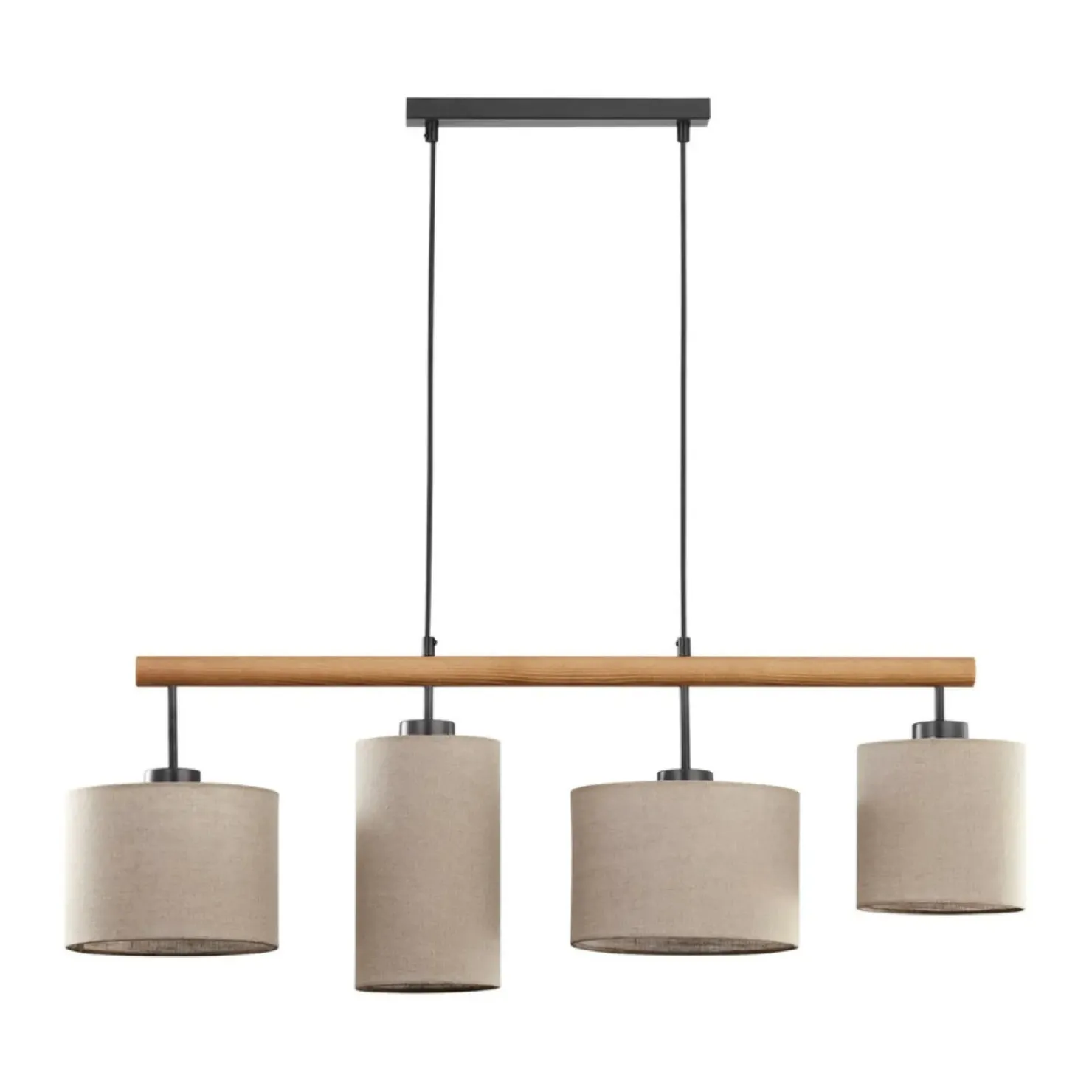 Clearance Sklep Kaja Drewniana lampa sufitowa z 4 abażurami TK 6108 DEVA | Kaja Oświetlenie beż
