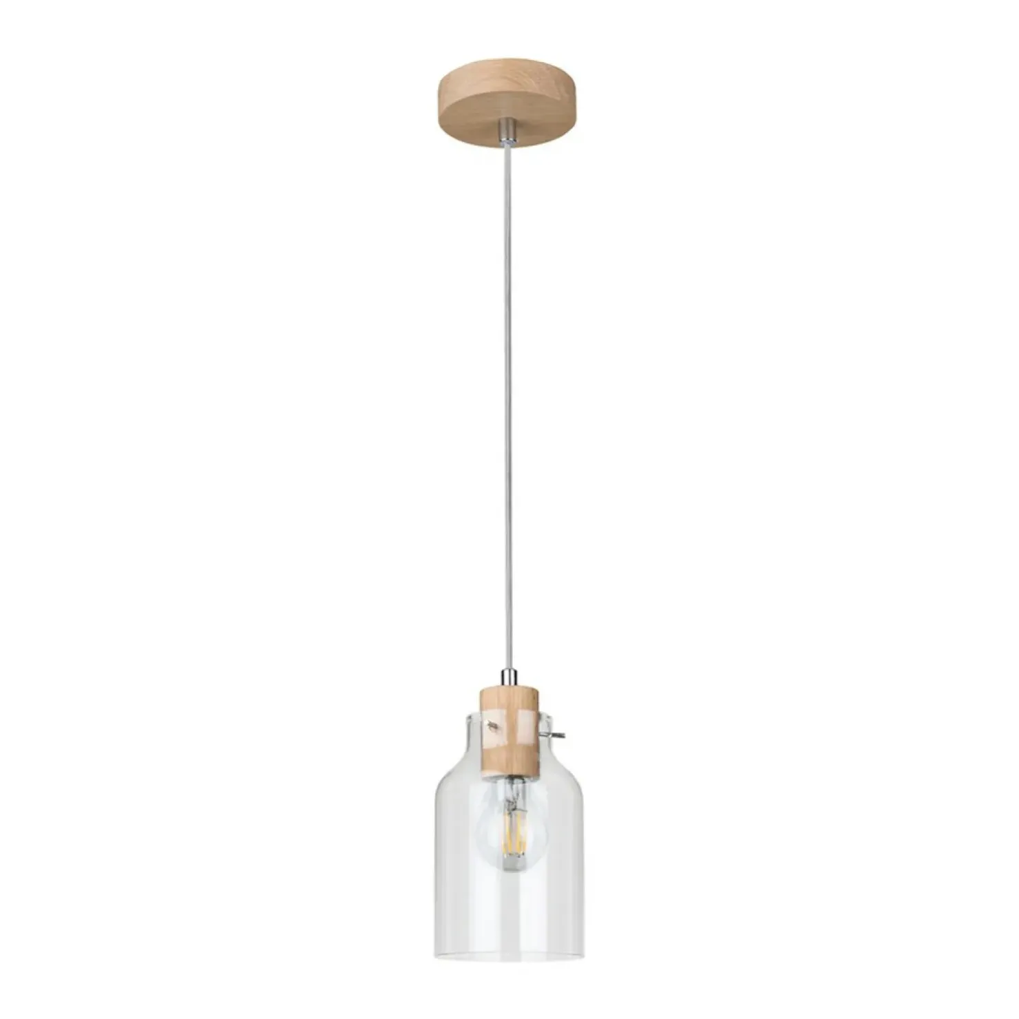 Discount Sklep Kaja Drewniana lampa wisząca z kloszem 1760174 ALESSANDRO WOOD | Kaja