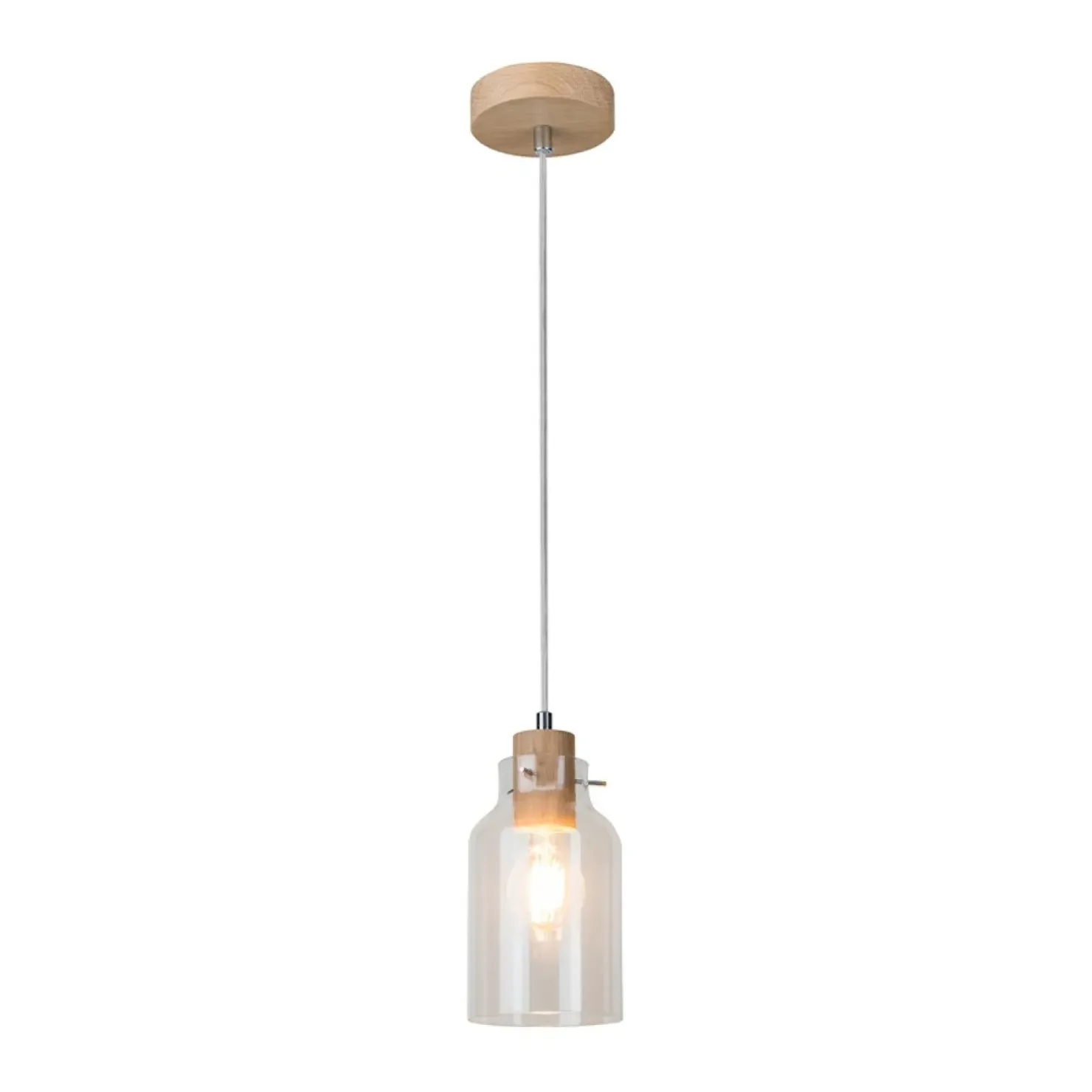 Discount Sklep Kaja Drewniana lampa wisząca z kloszem 1760174 ALESSANDRO WOOD | Kaja