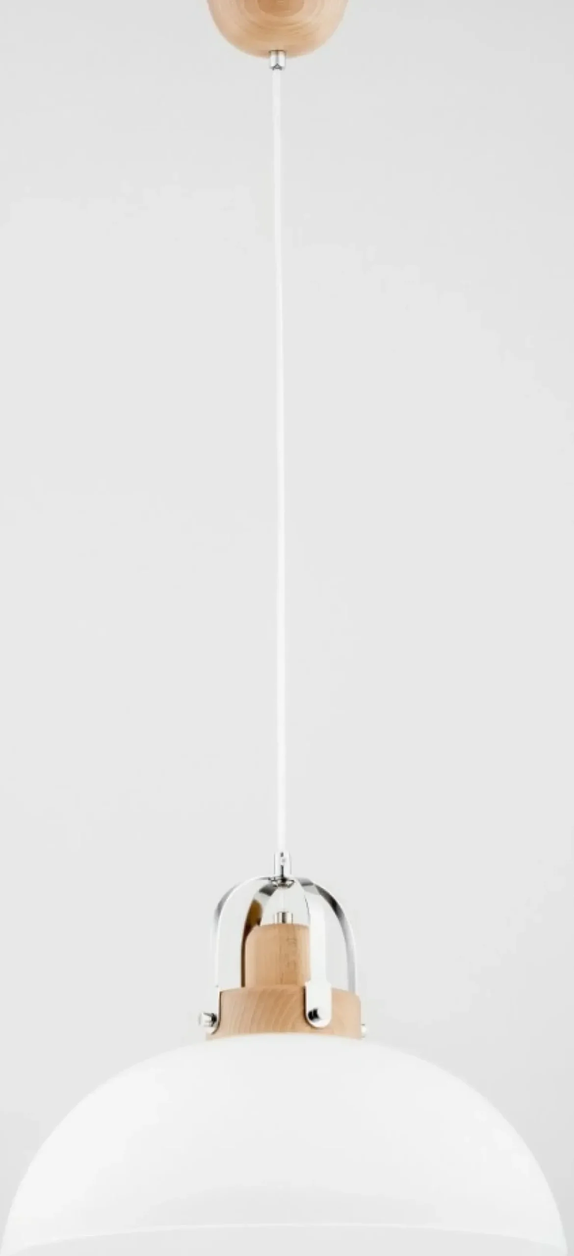 Discount Sklep Kaja Drewniana lampa wisząca z chromowanymi elementami AL 60581 | Kaja