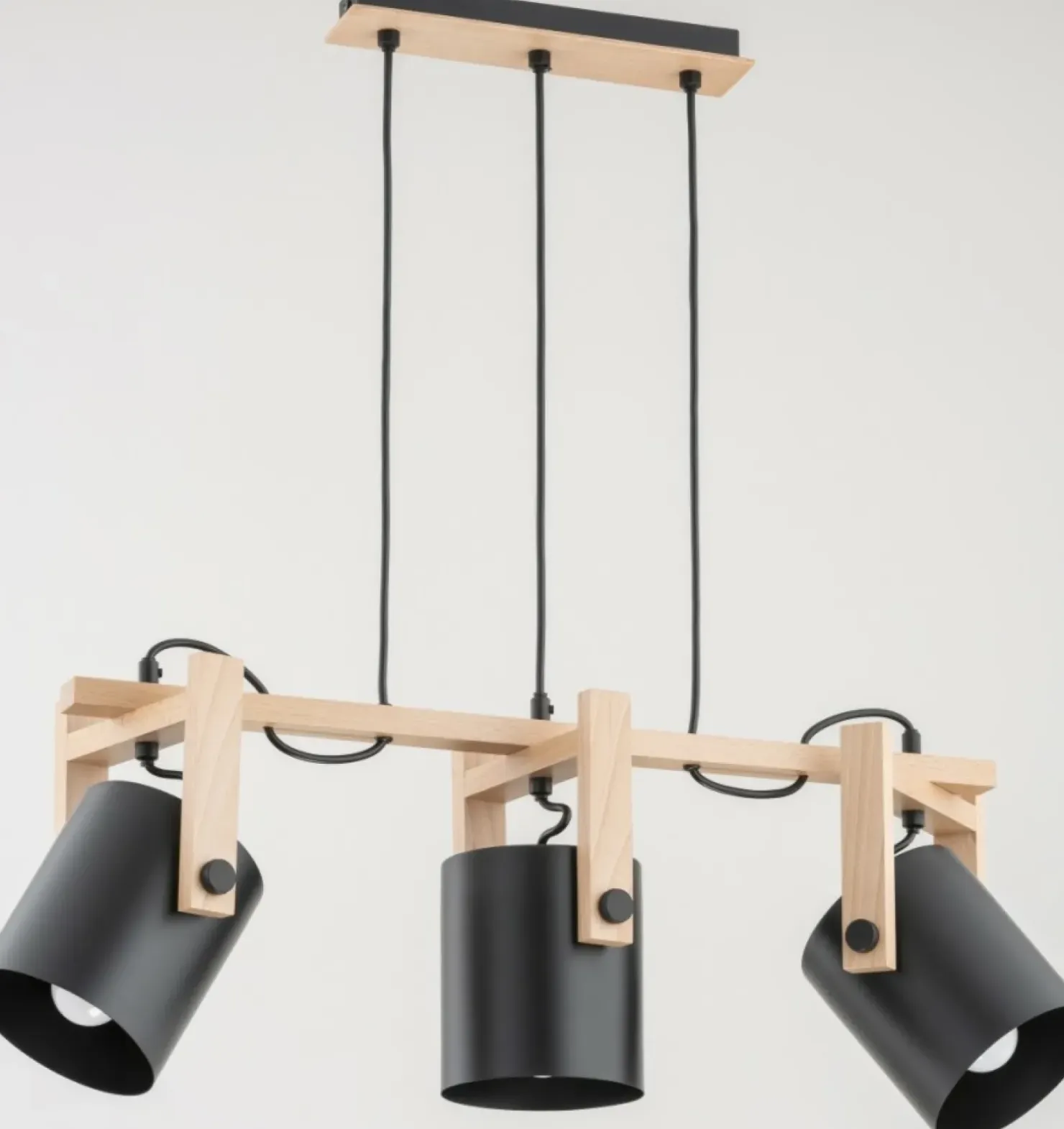 Cheap Sklep Kaja Drewniana lampa wisząca z regulowanymi kloszami AL 63056 | Kaja