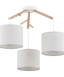 Store Sklep Kaja Drewniana lampa wisząca z 3 abażurami TK 6556 ALBERO | Kaja
