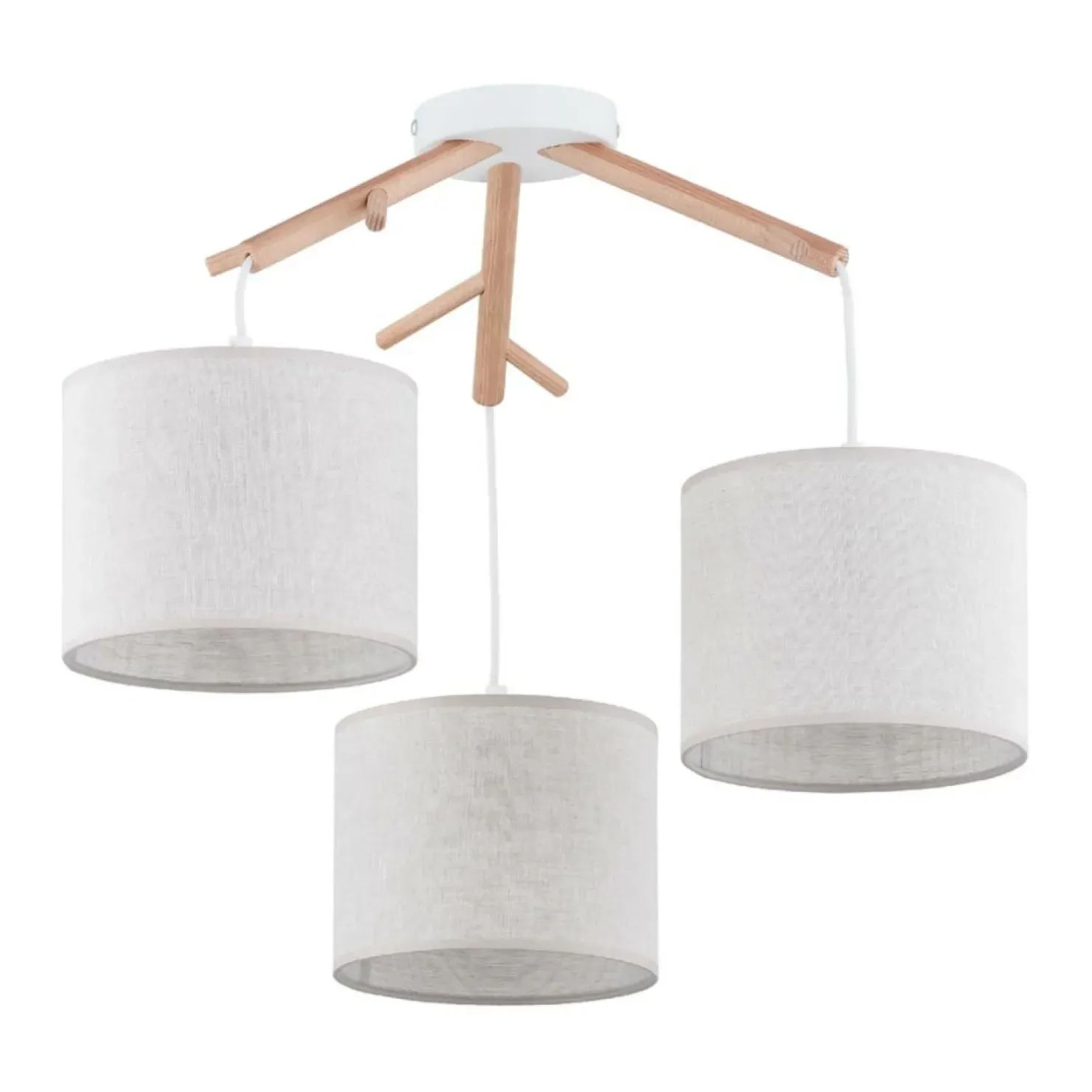 Store Sklep Kaja Drewniana lampa wisząca z 3 abażurami TK 6556 ALBERO | Kaja