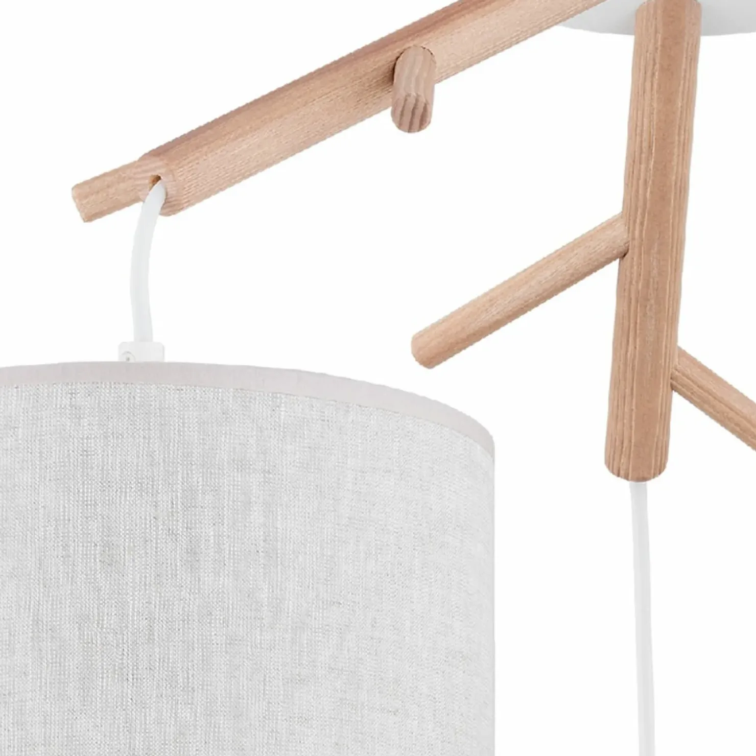 Store Sklep Kaja Drewniana lampa wisząca z 3 abażurami TK 6556 ALBERO | Kaja